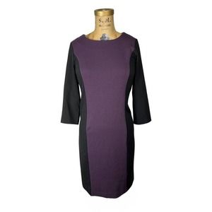 Chicos Purple Black Paneled Midi Dress